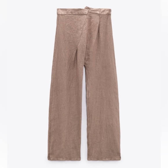 NWT Zara Asymmetric Linen Pants XS - Picture 4 of 6